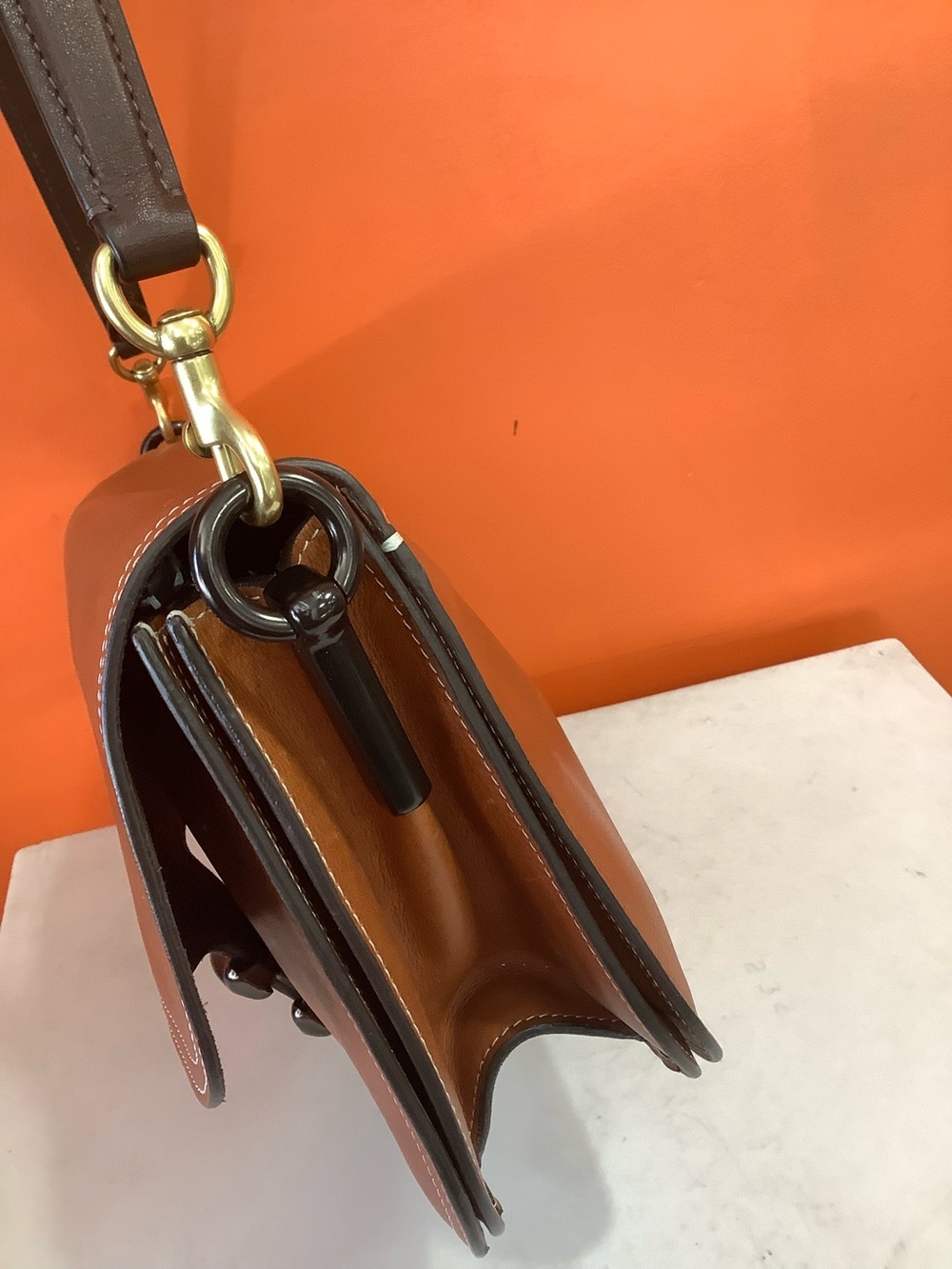 Cognac Coach Handbag - Picture 4 of 15